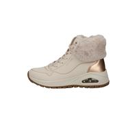 Skechers Schnürstiefelette UNO Rugged Lederimitat/Textil mit Fellkragen Beige Gr. 36