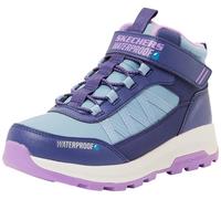 Klettstiefel SKECHERS "STORM BLAZER", Kinder, Gr. 30, blau (navy, lila), Lederimitat, Synthetik, casual, Schuhe, Winterboots, wasserabweisend, Größenschablone zum Download (73368915-30) navy, lila