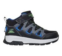 Klettstiefel SKECHERS "STORM BLAZER", Kinder, Gr. 35, schwarz (schwarz, blau), Lederimitat, Textil, kontrastfarbene Details, Schuhe, Freizeitschuh mit waterproof, Größenschablone zum Download (4441985