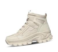 Skechers Street Blox Damen-Sneaker, cremefarbenes Wildleder/Mesh/Durabuck-Besatz, Größe 42