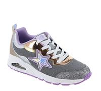 Skechers Street Girls, Sneaker, Gunmetal Synthetic/Multi Trim,