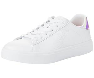 Skechers Street Girls, Sneaker, White Synthetic/Silver Trim,