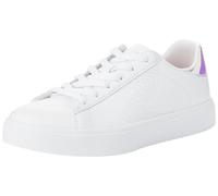 Skechers Street Girls Sneaker, White Synthetic/Silver Trim, 39 EU