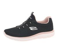 Skechers Summits Artistry Chic Damen-Sneaker, Schwarzes Netzgewebe, Hellrosa Besatz, 38 EU