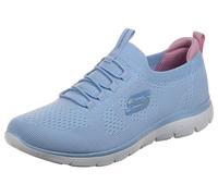 Skechers Damen Summits Sneaker, Hellblauer Strick, Multi-Besatz, 41 EU