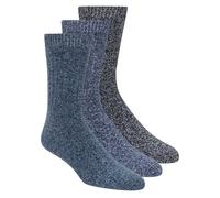 Skechers Super Soft Stiefel Crew Socken - 3 Pack in Blau/Grau, Größe Groß