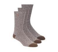 Skechers Super Soft Stiefel Crew Socken - 3 Pack in Braun, Größe Groß