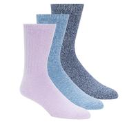 Skechers Super Soft Stiefel Crew Socken - 3 Pack in Rosa/Blau, Größe Medium