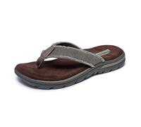Skechers Supreme Bosnia Sandal Herren Zehentrenner | Lässige, entspannte Passform, Memory-Schaum, Flip-Flop-Sandale, Obermaterial aus Segeltuch
