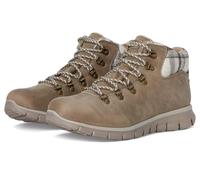 Skechers Synergy-Plaid Mood Damen Stiefeletten, Grauer Tupfen, 40 EU