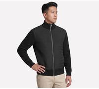 Skechers The Hoodless Kapuzenpullover Cozy Fit Knit Hybrid Jackett in Schwarz, Größe Groß