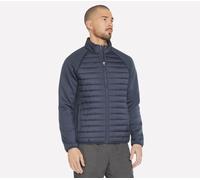 Skechers The Hoodless Kapuzenpullover Hybrid Jackett in Grau/Blau, Größe XL