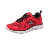 Skechers Herren Track Bucolo Sneakers, Red Leather Black Mesh Trim, 43 EU