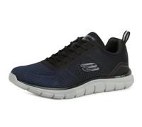 Sneaker SKECHERS "TRACK-RIPKENT", Herren, Gr. 43, blau (navy, schwarz), Synthetik, Textil, Schuhe Sneaker, Freizeitschuh, Halbschuh, Schnürschuhin veganer Verarbeitung (36846349-43) navy, schwarz