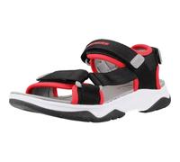 Sandale SKECHERS "TREAD SEEKER", Mädchen, Gr. 31, schwarz, rot, Textil, kontrastfarbene Details, Schuhe Sandale, Sommerschuh mit Klettverschluss, Größenschablone zum Download (31607808-31) schwarz, ro