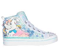 Skechers Mädchen Twinkle Toes Sneaker, Blauer Synthetischer Mehrfachbesatz, 34 EU