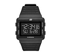 Skechers Uhres für Herren Larson, Digitales Uhrwerk, 44mm Schwarzes Silikongehäuse mit Silikonarmband, SR1077