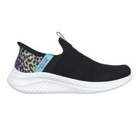 Slip-On Sneaker SKECHERS KIDS "ULTRA FLEX 3.0 - COLORY WILD" Gr. 32, bunt (schwarz, multi) Kinder Schuhe Sneaker mit Leoprint an der Ferse (22882159-32)
