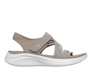 Skechers Ultra Flex 3.0 Sandal - Sunday Candy in Nature Brown/Gray, Größe 40, Vegan, in der Maschine waschbar