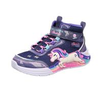 Sneaker SKECHERS "UNICORN CHASER", Kinder, Gr. 28, bunt (navy, multi), Lederimitat, Textil, animal-print, Glitzer, kontrastfarbene Details, casual, Schuhe, Boots mit Einhorn, Größenschablone zum Downl