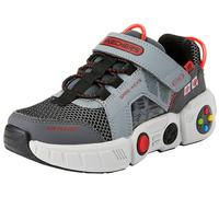Skechers Unisex Kinder Boys Sneaker, Grey Synthetic Black Textile Multi Trim, 33.5 EU