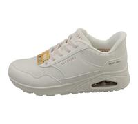 Skechers Damen UNO Banksia Luxe Sneaker, White Duraleather, 41 EU