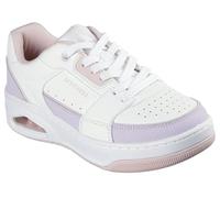Sneaker SKECHERS "UNO COURT-COURTED STYLE", Damen, Gr. 39, lila (weiß, lavendel), Leder, kontrastfarbene Details, sportlich, Schuhe, Skater Schuh, Retro Sneaker mit Memory Foam (56701657-39) weiß, lav