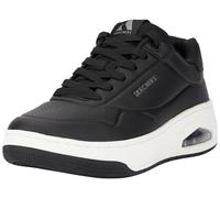 Skechers Herren UNO Court Low Post Sneaker, Schwarzes Duraleather Mesh, 41 EU