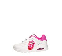 Sneaker SKECHERS "UNO-DIAMOND STONES", Herren, Gr. 38, weiß, rosa, Lederimitat, kontrastfarbene Details, Schuhe Sneaker, Trendsneaker, Halbschuh, Schnürschuh mit Schmuckelemente (52375907-38) weiß, ro