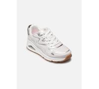 Sneaker SKECHERS "UNO GEN1", Kinder, Gr. 33, silber (weiß, silberfarben), Lederimitat, glänzend, sportlich, Schuhe, Schnürschuh mit Memory Foam, Größenschablone zum Download (13508231-33) weiß, silber