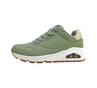 Skechers Sneaker Damen UNO Golden Air Lederimitat Salbeigrün Silberdetails 37 EU