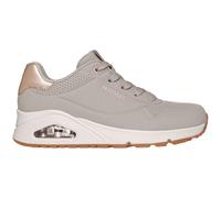 Sneaker SKECHERS "UNO GOLDEN AIR", Damen, Gr. 35, grau (taupe), Lederimitat, sportlich, Schuhe, Freizeitschuh, Halbschuh, Schnürschuh mit Metallic-Einsatz, Topseller (31989144-35) taupe
