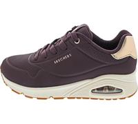Sneaker SKECHERS "UNO GOLDEN AIR", Damen, Gr. 42, weinfarben, Lederimitat, Schuhe Sneaker, Freizeitschuh, Halbschuh, Schnürschuh mit Metallic-Einsatz, Topseller (67251451-42) weinfarben