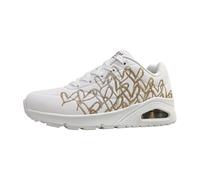 Skechers Sneaker UNO-GOLDEN HEART Damen Lederimitat weiß roségoldfarbene Mylar-Stickereien Gr. 37