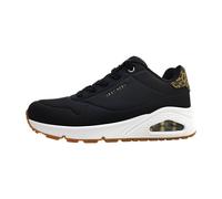 Skechers UNO Jungle Nite-Sneaker für Damen, Schwarzer Durabuck Leopard Printed Suede Mesh Tr, 41 EU