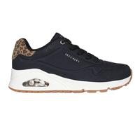 Skechers Damen UNO Jungle Nite Sneaker, Black Durabuck/Leopard Printed Suede/Mesh Tr, 38 EU