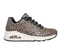 Sneaker SKECHERS "UNO-KAT-NEATO", Damen, Gr. 40, braun (braun, leo), Lederimitat, animal-print, sportlich, Schuhe, Leo Sneaker, Schnürschuh mit Air-Cooled Memory Foam, Topseller (61198367-40) braun, l