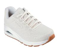Sneaker SKECHERS "UNO-KAT-NEATO", Damen, Gr. 37, weiß (sanftes weiß), Lederimitat, Schuhe Sneaker, Leo Sneaker, Schnürschuh mit Air-Cooled Memory Foam (48404021-37) sanftes weiß
