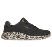 Skechers UNO Lite 2 - Pop of Print Shoes in Schwarz/Leopard, Größe 37, in der Maschine waschbar
