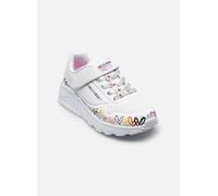 Sneaker SKECHERS "UNO LITE", Kinder, Gr. 32, bunt (weiß, multi), Lederimitat, kontrastfarbene Details, sportlich, Schuhe, Klettschuh mit bunten Herzen, Größenschablone zum Download (11191153-32) weiß,