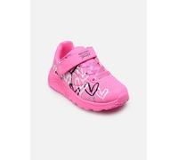Sneaker SKECHERS "UNO LITE", Kinder, Gr. 21, pink, Lederimitat, kontrastfarbene Details, casual, Schuhe, Klettschuh mit bunten Herzen, Größenschablone zum Download (29820149-21) pink