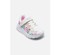 Skechers Jungen Mädchen UNO Lite Love Levitate Sneaker, White Synthetic/Neon Multi Trim, 24 EU