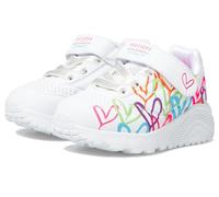 Skechers Sneaker UNO LITE Lederimitat Klettschuh mit bunten Herzen Kinder weiß Gr. 23