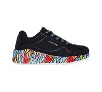 Skechers UNO Lite Subtle LoveSneaker für Mädchen, Schwarze Synthetik-Multi-Besatz, 1.5 UK Child