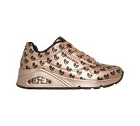 Sneaker SKECHERS "UNO-LIVE COLORFULLY", Herren, Gr. 41, roségoldfarben, Lederimitat, kontrastfarbene Details, Schuhe Sneaker, Freizeitsneaker, Schnürschuh mit allover Herzen-Print (67517127-41) roségo