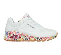 Skechers Damen Uno Loving Love Sneakers, White Durabuck Multi Colored Mesh Trim, 38 EU