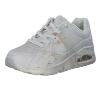 Skechers Damen Sneaker UNO Marbel Marvel Creme Weiß mit Marmor Gold, Luftkissenpolsterung. weiß Gr. 42