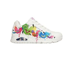 Skechers UNO OPEN YOUR HEART für Damen, weiß, Größe 41 EU