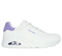 Skechers Damen UNO, Weißer Durabuck-Velourslederbesatz, 37.5 EU