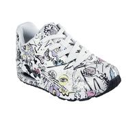 Skechers Damen Uno-Process Sketch Sneaker, Weiß/mehrfarbig, 35 EU
